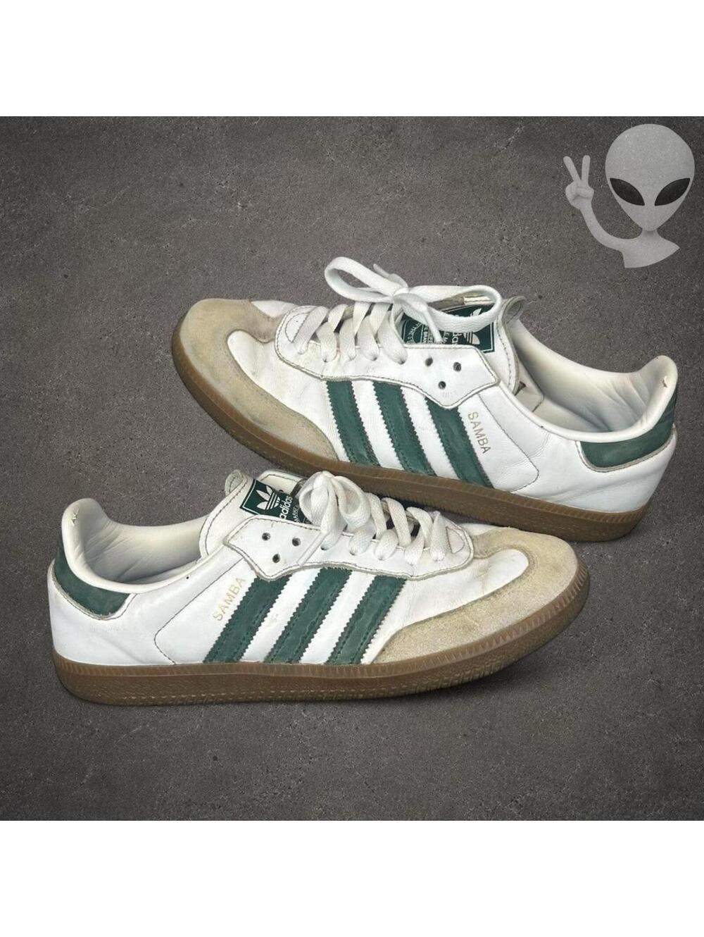 adidas Samba OG Cloud White Collegiate Green Men's Size 8 Shoes IG1024